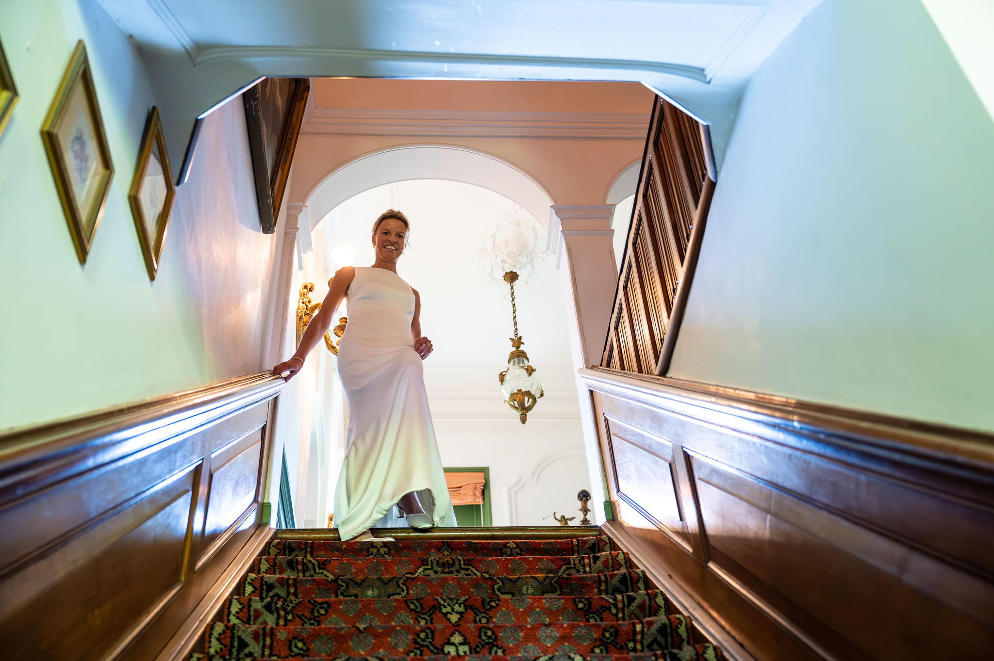 Trapmoment bruiloft Kasteel Wijk bij Duurstede